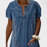 Julia - Mehka jeans obleka