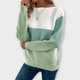 Clara - Eleganten pulover s patchwork vzorcem v treh barvah