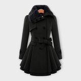 Emma - Eleganten Plašč z Um artificialnim Kragnom