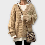 Lili - Oversized pulover s pletenim vzorcem