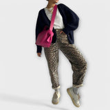 Carina - Retro kavbojke z leopardjim vzorcem