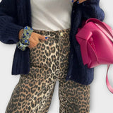 Carina - Retro kavbojke z leopardjim vzorcem
