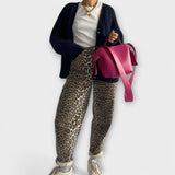 Carina - Retro kavbojke z leopardjim vzorcem