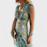 Tatiana - Elegantna Obleka z V-izrezom
