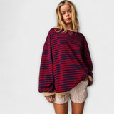 Merga - Črtast Oversize Pulover