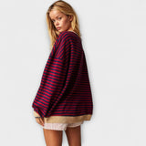 Merga - Črtast Oversize Pulover