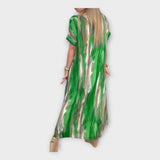 Dolgi kaftan z V-izrezom in širokimi rokavi