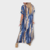 Dolgi kaftan z V-izrezom in širokimi rokavi