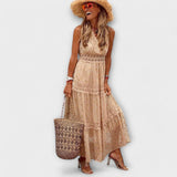 Lola - Maxi obleka z boho čipkastimi detajli