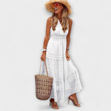 Lola - Maxi obleka z boho čipkastimi detajli