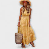Lola - Maxi obleka z boho čipkastimi detajli