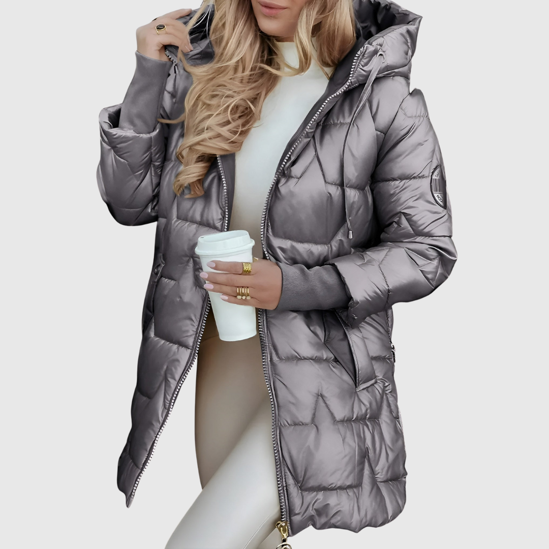 Élise™ | Eleganten zimski plašč s kapuco in podlogo