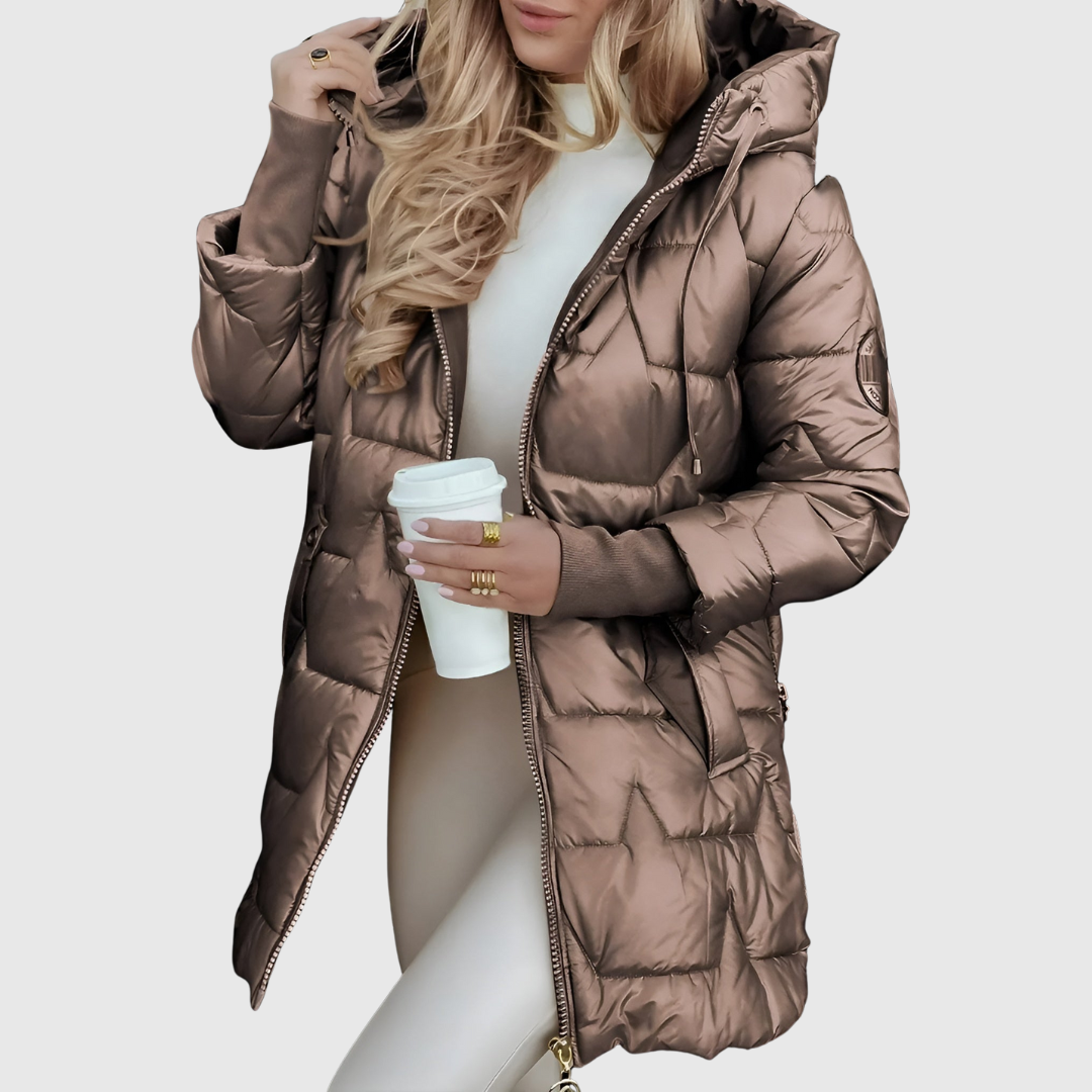 Élise™ | Eleganten zimski plašč s kapuco in podlogo