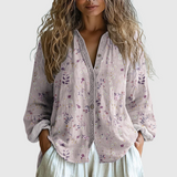 Ambre™ | Vintage bluza z listnim potiskom