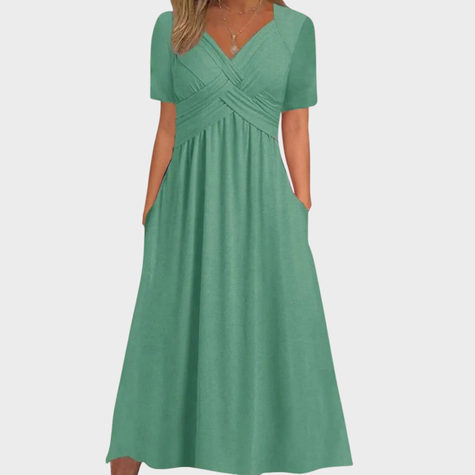 Teresa - Elegantna obleka z V-izrezom