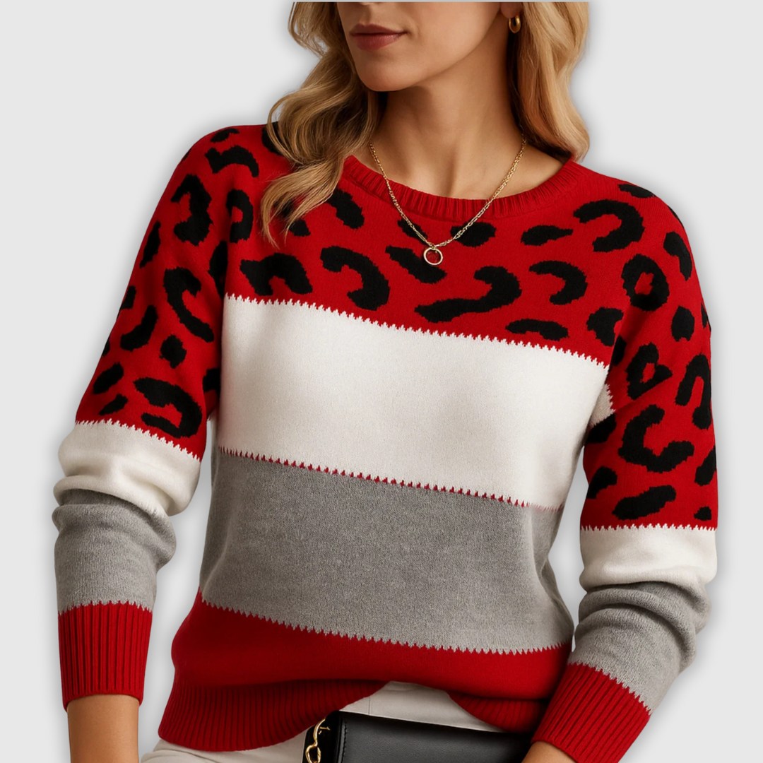 Pascaline | Pulover z leopardjim vzorcem