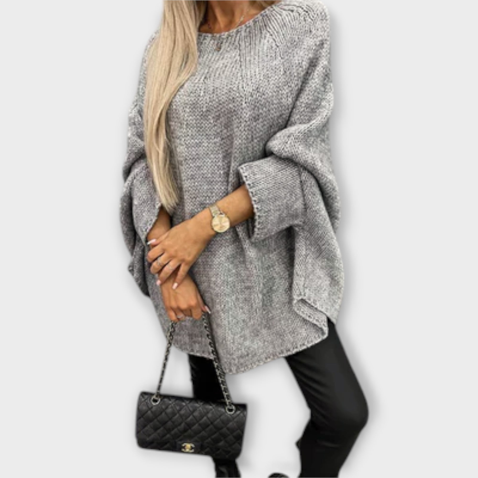 Izabelė - Eleganten ženski pulover z okroglim izrezom