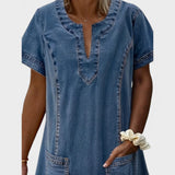 Julia - Mehka jeans obleka