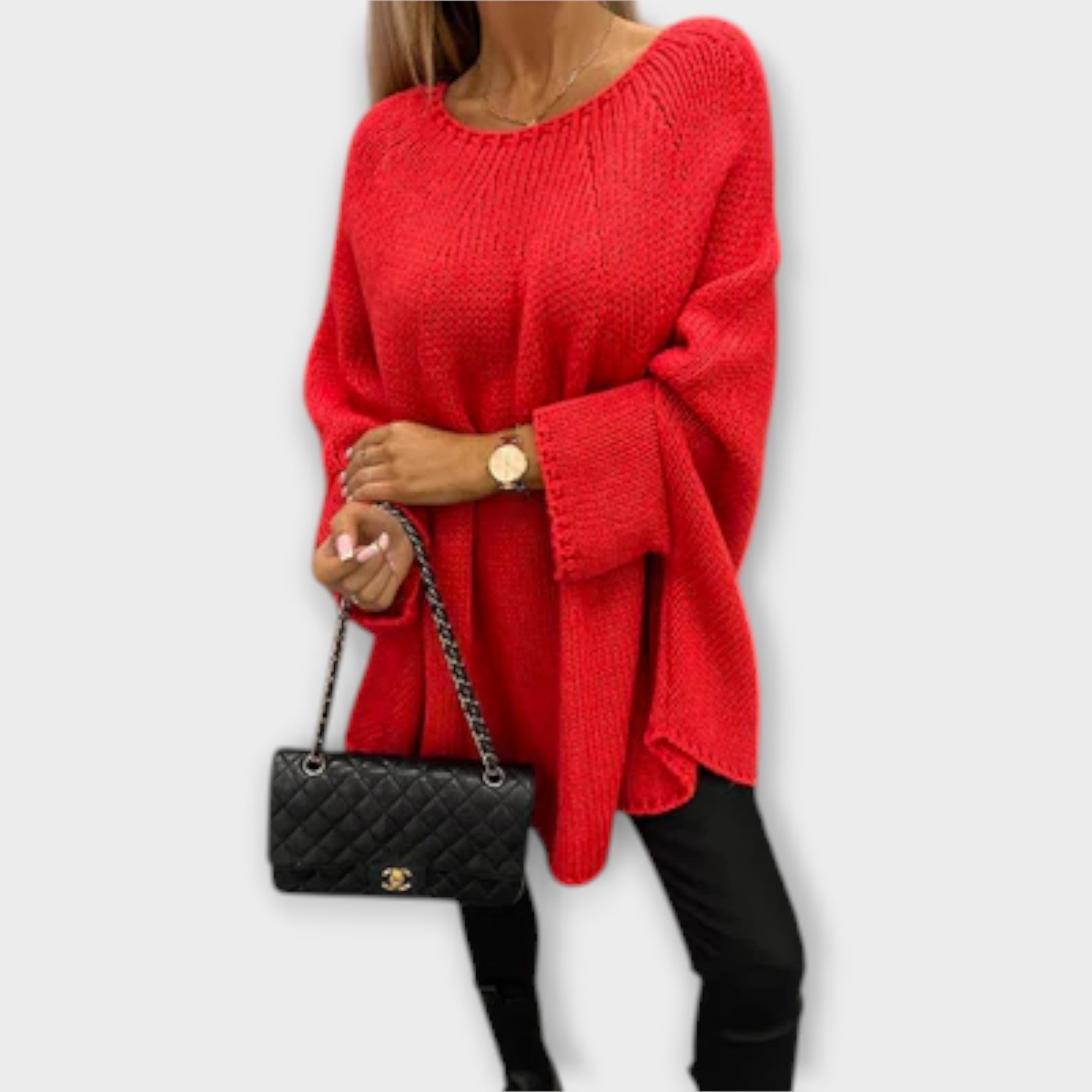 Izabelė - Eleganten ženski pulover z okroglim izrezom