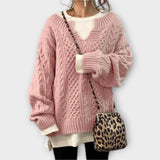 Lili - Oversized pulover s pletenim vzorcem