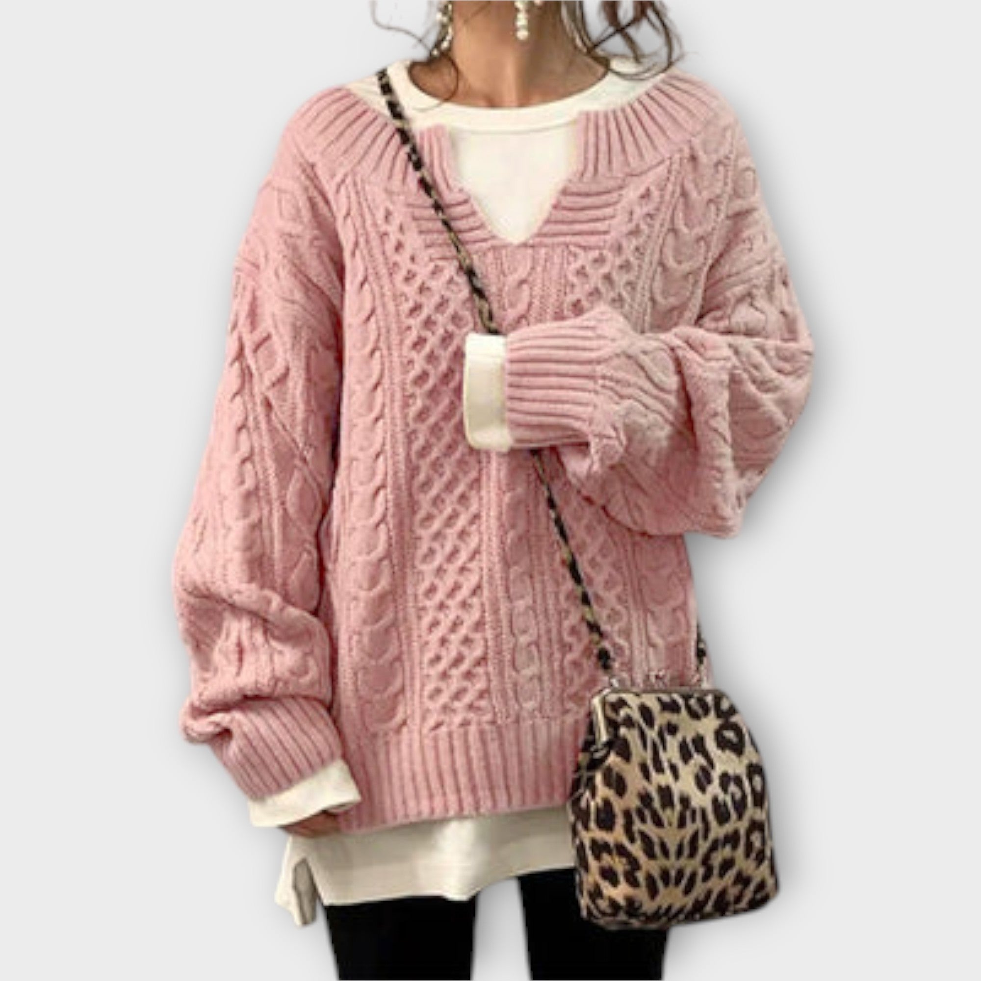 Lili - Oversized pulover s pletenim vzorcem