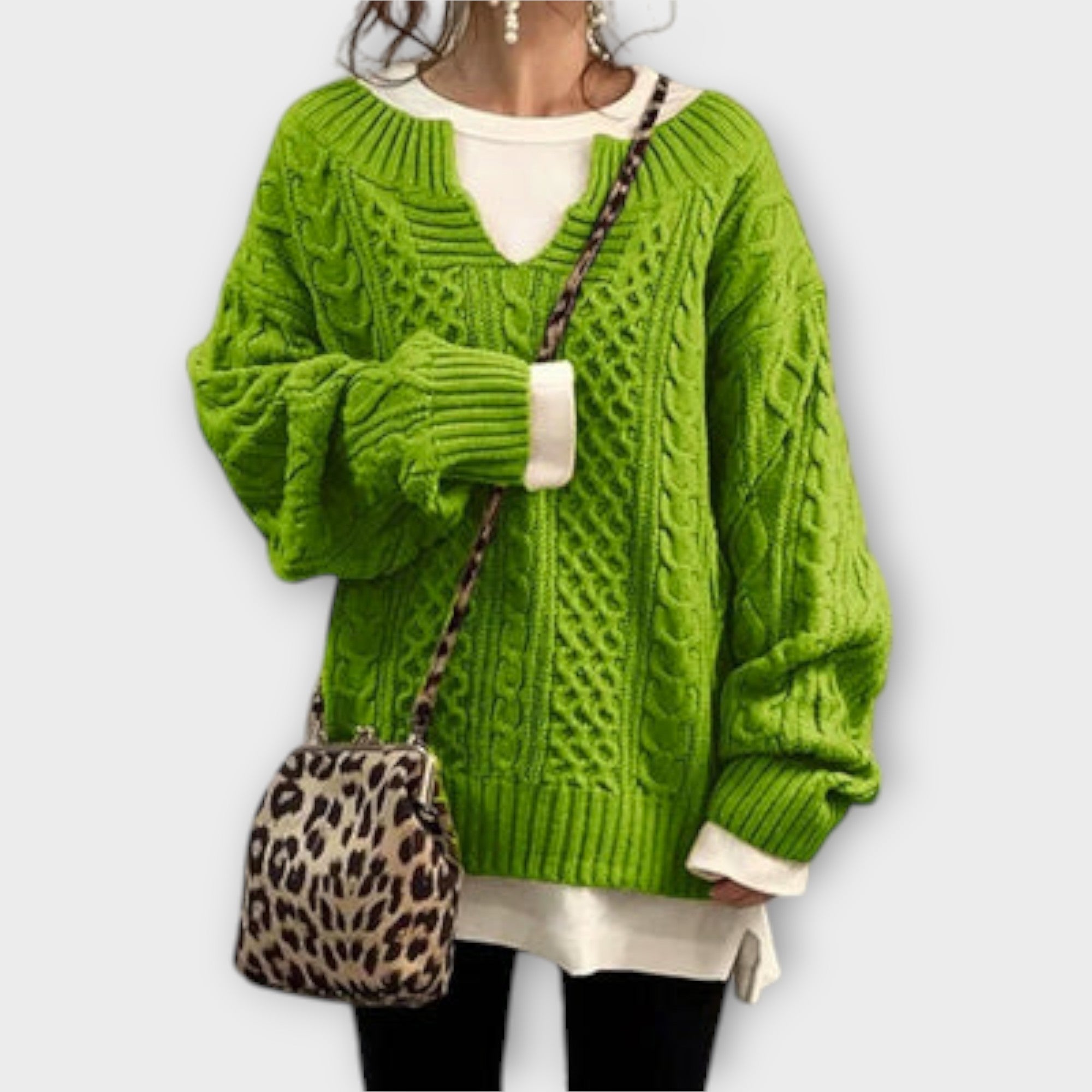 Lili - Oversized pulover s pletenim vzorcem