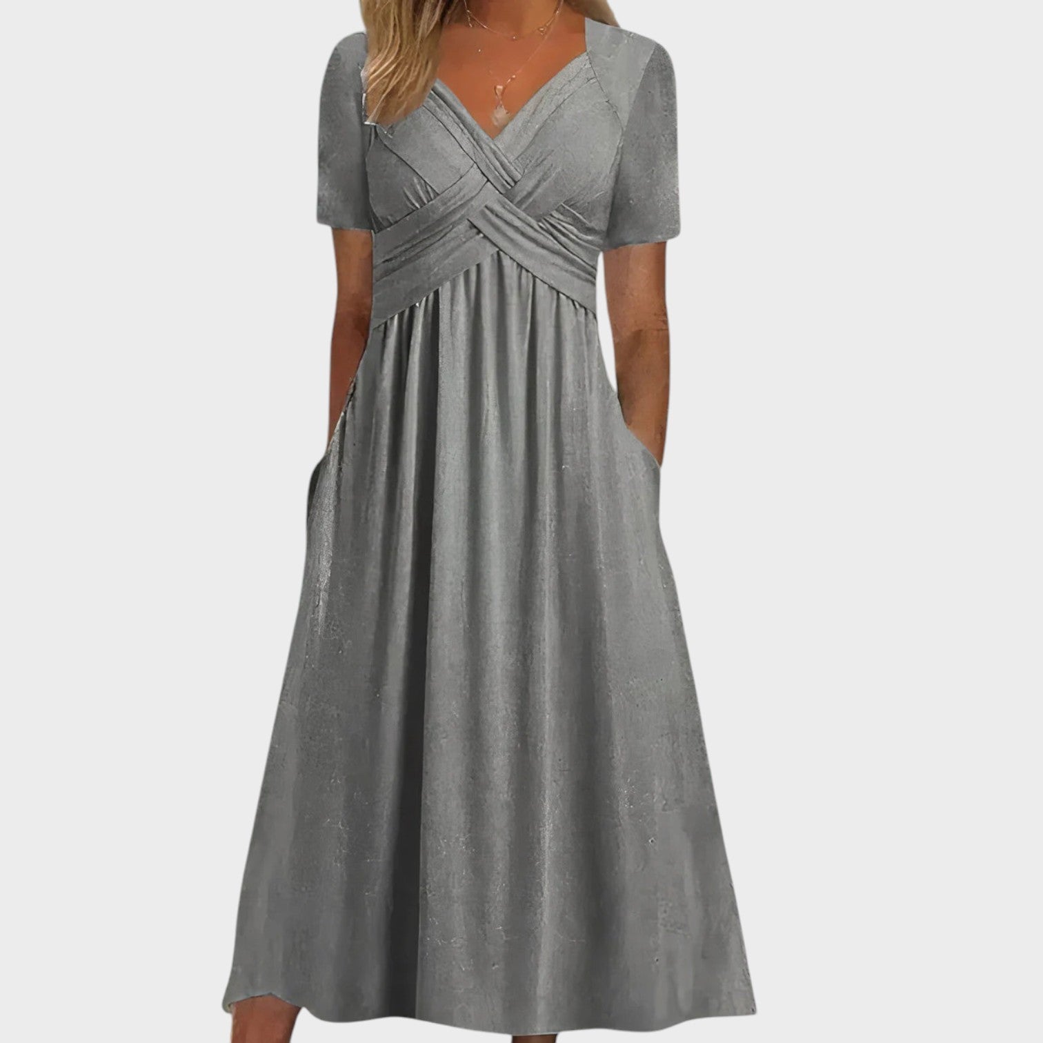 Teresa - Elegantna obleka z V-izrezom