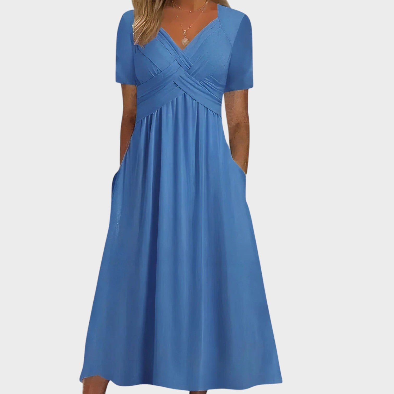 Teresa - Elegantna obleka z V-izrezom