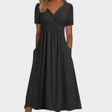 Teresa - Elegantna obleka z V-izrezom
