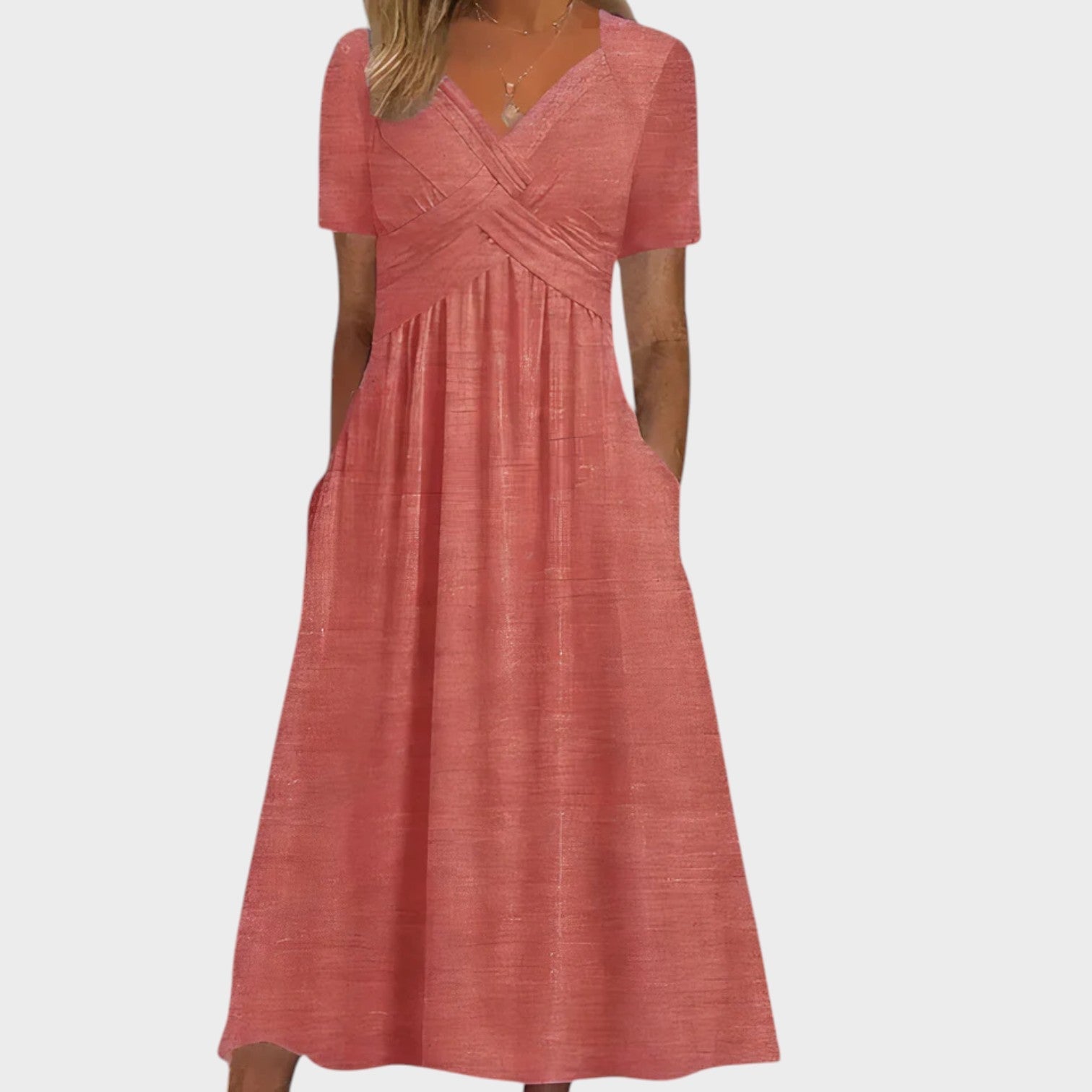 Teresa - Elegantna obleka z V-izrezom