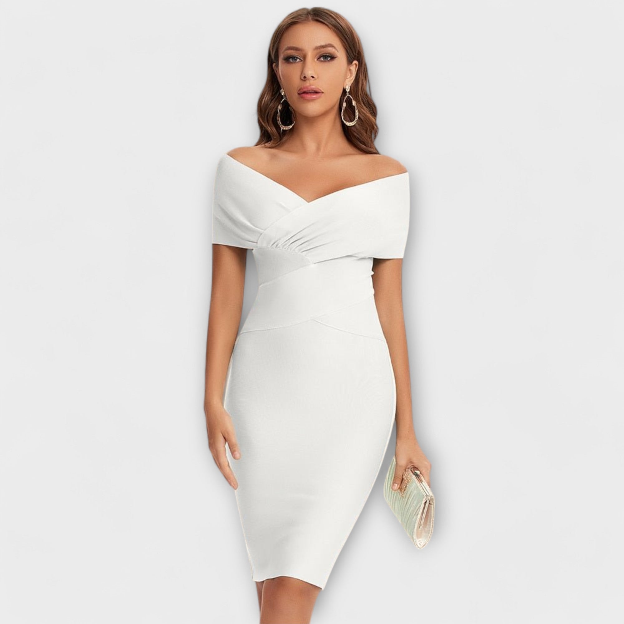 Ofélia - Elegantna obleka z V-izrezom