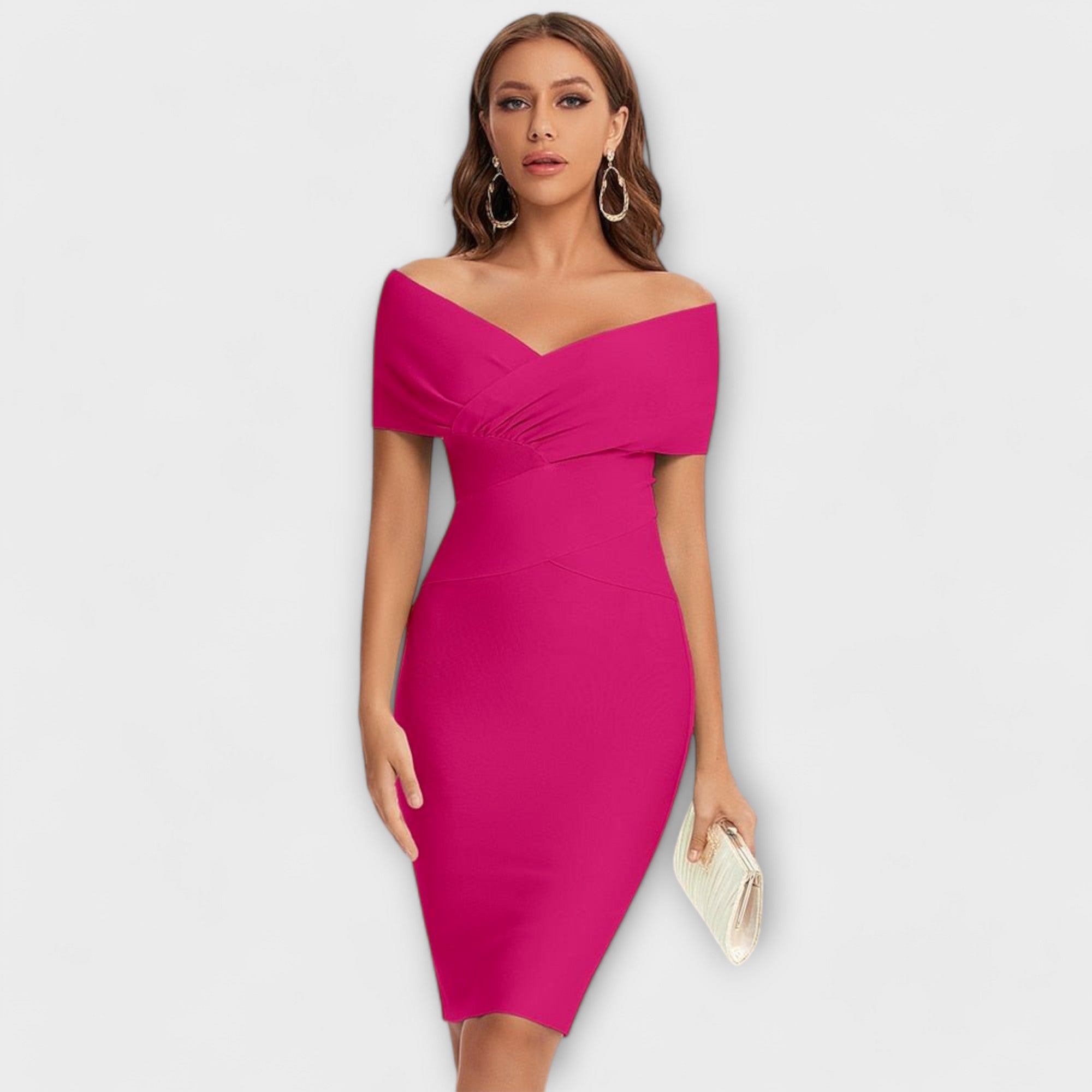 Ofélia - Elegantna obleka z V-izrezom