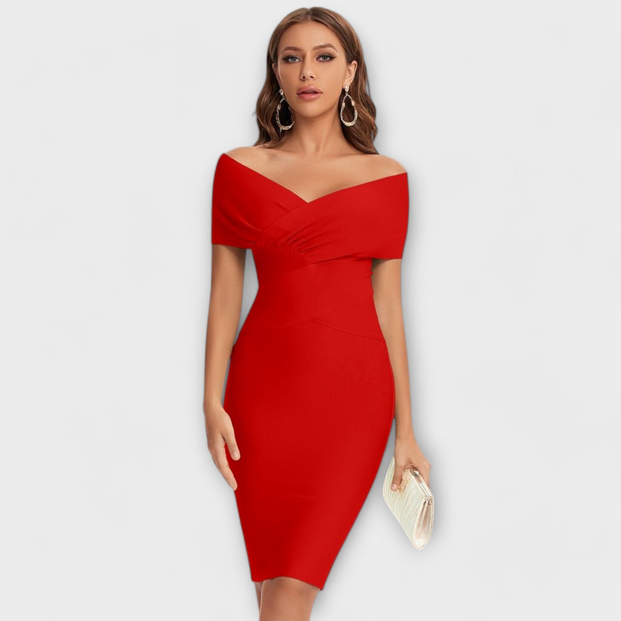 Ofélia - Elegantna obleka z V-izrezom