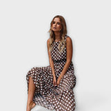 Dona - Midi Boho obleka s pikastim vzorcem