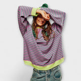 Merga - Črtast Oversize Pulover