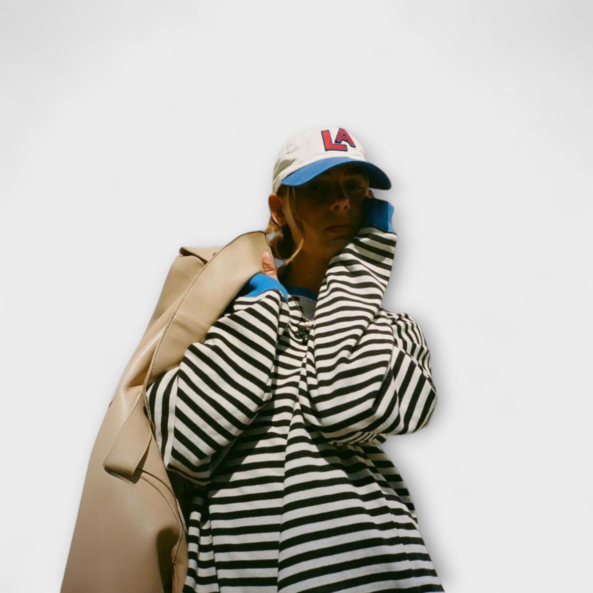 Merga - Črtast Oversize Pulover