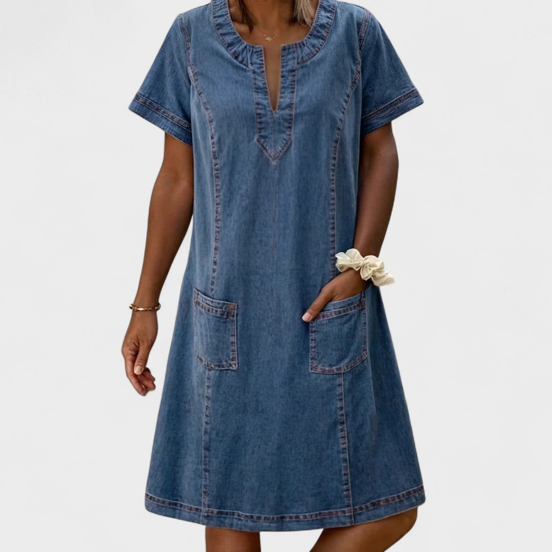 Julia - Mehka jeans obleka