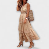 Lola - Maxi obleka z boho čipkastimi detajli